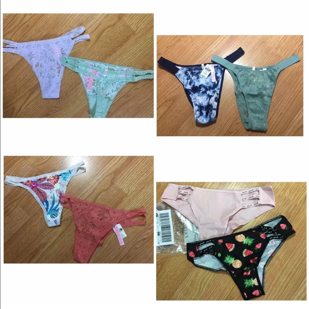 Lot of 8 Victorias Secret Lace Brazilian Double String Size Small NWT
